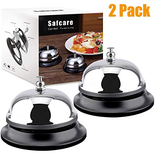 Desk Call Bells(2 Pack),3.38 Inch Diameter Chrome Finish Front Desk Service Bells Made