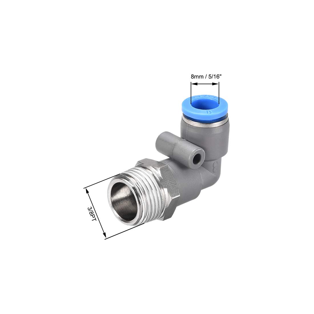 uxcell Elbow Push to Connect Air Fittings 8mm Tube OD Pneumatic Quick Release Connectors Grey 5Pcs uxcell Elbow Push to Connect Air Fittings 8mm Tube OD Pneumatic Quick Release Connectors Grey 5Pcs