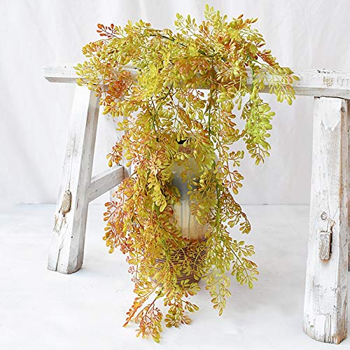 aolongwl Planta Artificial Helecho Artificial Planta Riqueza Hierba Colgante De Pared Ratán / 1pcs Ramo De Hojas
