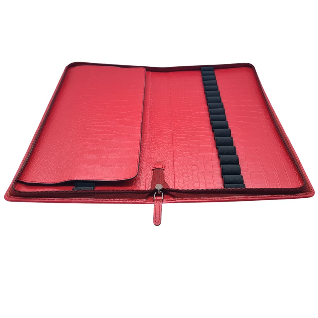 essart Astuccio portapenne in pelle PU di alta qualità, per uomo e donna, con 36 scomparti, con cerniera, per scuola, lavoro e ufficio, colore coccodrillo, marrone