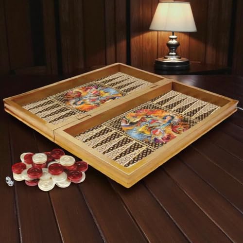 Juego de Backgammon de madera hecha a mano de 19 pulgadas miniatura 6