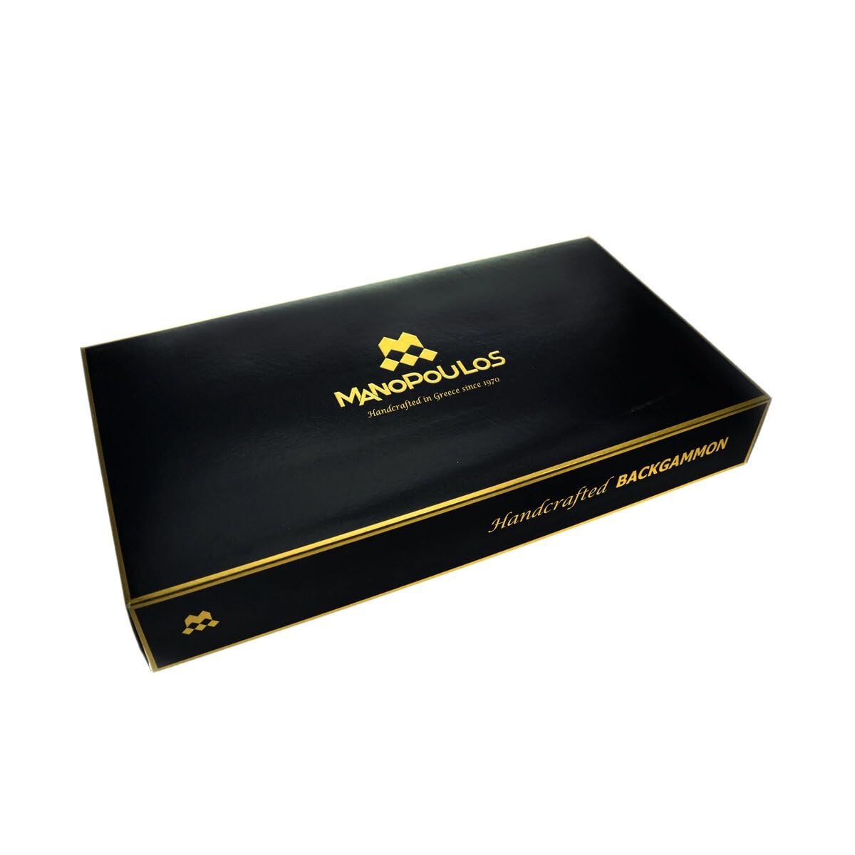 Manopoulos Mocha Brown Leatherette Backgammon Set (19-inch)