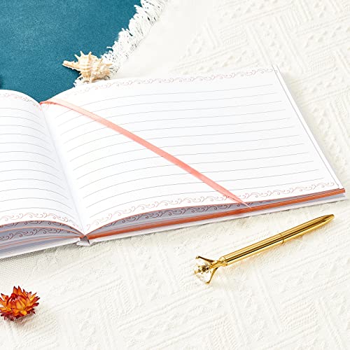 Truliva Rose Gold Wedding Guest Book, Sign In Book For Wedding Reception, 9"X7", Hardcover (Lined, Guestbook) #TOP2