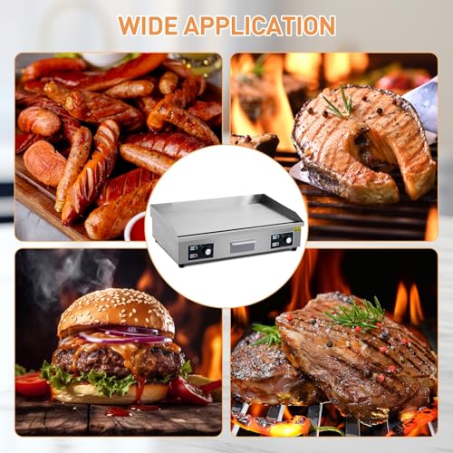Image of Garvee 29 In Commercial Electric Griddle, Flat Top Grill Countertop Griddle | 3000W 110V Non-Stick Stainless Steel Teppanyaki Grill for Restaurant Kitchen Outdoor BBQ