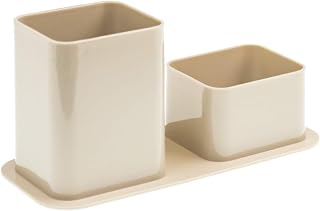 Porta Canetas Duplo Cinza, Dello, 303.0G.0012, Cinza