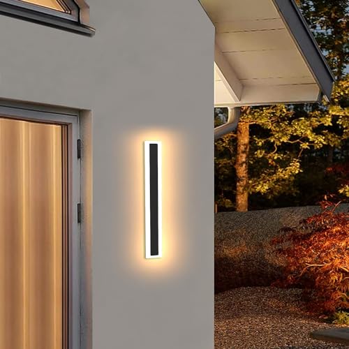 Opiniones y reviews de Iluminación Exterior para porches Top diez. 31 Lámpara de pared exteriores LED impermeable, Sunsign Blanca Cálida 3000K tira de luz de pared, minimalista, exterior, porche, accesorio de iluminación (40CM)