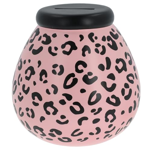 Pot of Dreams Hand Painted Pink Leopard Print Save And Smash Handcrafted Ceramic Money Box Piggy Bank | Perfect Decorative Gift and Saving for Self Care & family Vaction