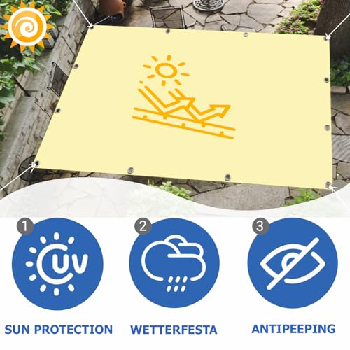 Voiles d'ombrage rectangulaire 3x6m imperméable en Oxford 420D protégeant du soleil et du vis-à-vis