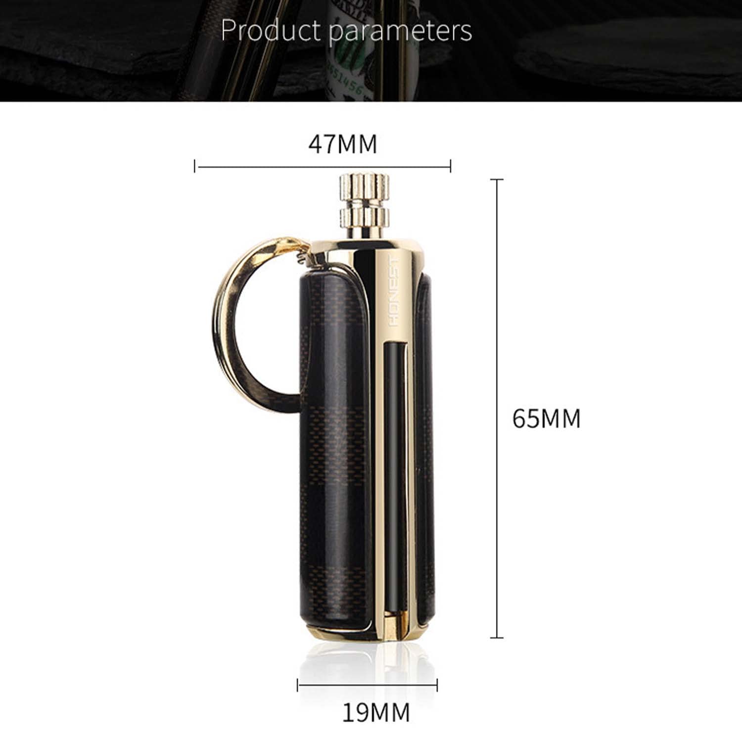 4PCS Metal Match Briquet Portable Keychain Kérosène Briquet Rechargeable pour Extérieur Camping Randonnée, Idées Cadeaux Homme