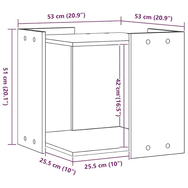Foto 3 de 8 de vidaXL Mueble arenero para Gatos Madera Roble artisian 53x53x51 cm
