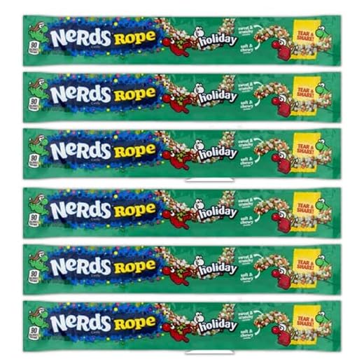 Individually Wrapped Rope Candy Bundle. Includes Six-0.92 Oz Nerds Rope Holiday Candy. Nerds Ropes are Great Christmas Candy Stocking Stuffers. Comes With a BELLATAVO Fridge Magnet!