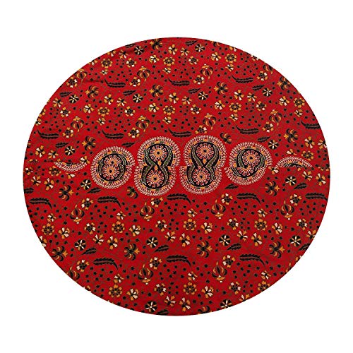 Thriving Peacock Mandala Handmade Floor Pillow Cover Cotton Cushion Cover Girls, Boys Living Room Décorative Pouf Case Round Floor Pillow Cover Pet Bed Yoga Mat Meditation Pillow Case #TOP3