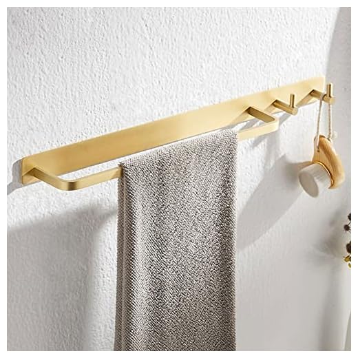 ZTTZX Handduksstång handdukshållare utan borrning självhäftande lim aluminiummatta finish (borstat guld)