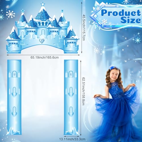 Image of Funrous Door Banner Party Decor Porch Banner Door Sign Set Photo Booth Props Backdrops for Birthday Baby Shower Outdoor Indoor House Porch Decorations(Blue,Princess)