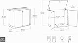 Keter Store It Out Pro Outdoor Garden Furniture Storage Shed Beige with Brown Lid Fade Free All Weather Resistant Safe and Secure Zero Maintenance 5 year Warranty - 9