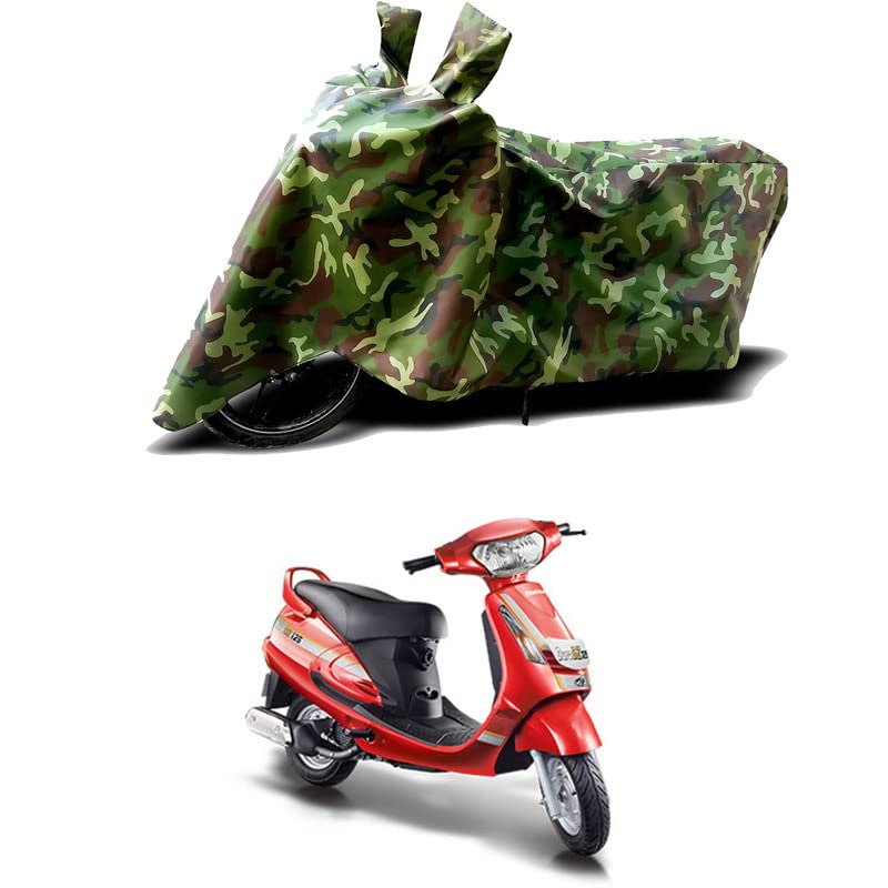 Image of 100% Water Resistant Bike Scooty Two Wheeler Body Cover Compatible for Mahindra Duro 125 DZ /UV-Rays /Heat Protection /Birds Dropping /Scratchproof /Dust Proof /Waterproof /All Varient[Green MJ]