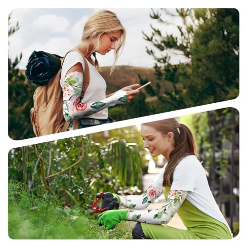 Image of YPHCDO Gardening Sleeves for Women Farm Sun Protection Thorn Proof Cooling Arm Sleeves to Cover Arms for Garden Sports