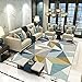 Rug Tapis Enfant Garcon Blue Yellow Geometry Girl Girl Salle Accessoires Sécurité Protection de l'environnement Nettoyage facileTapis Lavable 40x60cm