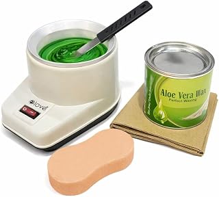 Elove Wax Heater Machine Hair Removal Kit for Women & Men | Full Body Aloe Vera Wax 600 ml | 15 Large Waxing Strips (110 G... Price In India