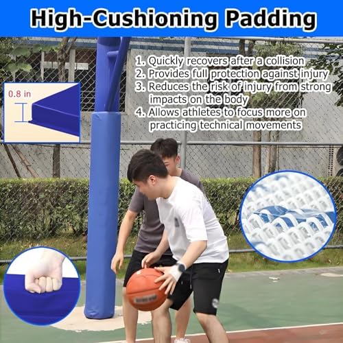 Customizable Basketball Hoop Pole Padding Wrap - Durable Foam Pad for 4-8" Posts, Indoor & Outdoor Use, Ultimate Player Protection & Enhanced Safety, Ideal for Basketball Courts