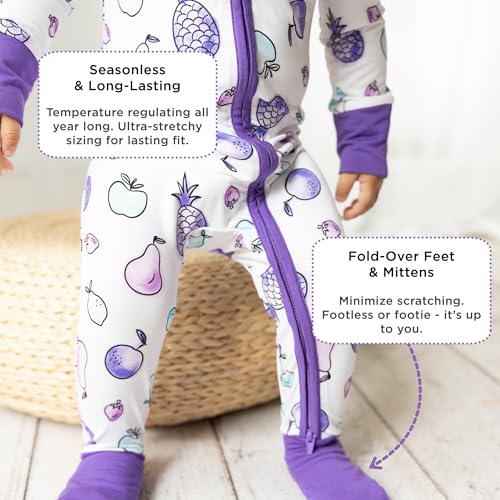 LittleHippo 2-Way Zipper Onesie Romper, Soft Spandex & Viscose from Bamboo One Piece Pajamas, Newborn, Baby Boys & Girls3