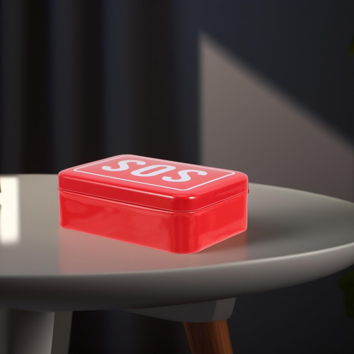 2pcs Sos Survival Box Metal Medicine Storage Tin with Lock Portable Mini Emergency Aid Container for Camping Hiking Travel Outdoor Safety