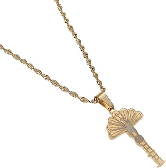 Lalish Pendant Chain Necklaces Gold Color/Silver Stainless Steel Yezidi Faith Pilgrimage Jewelry