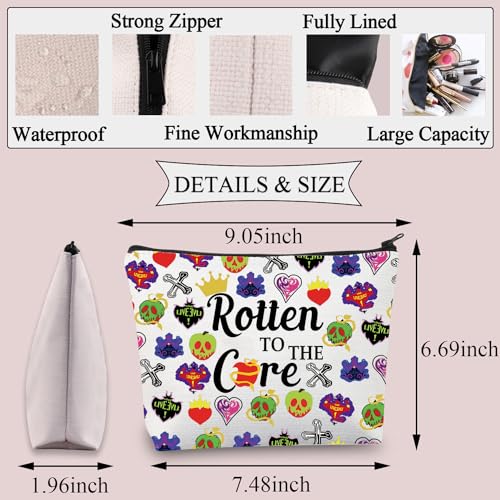 PLITI Descendants Makeup Bag Descendants Fans Gifts Rotten to The Core Zipper Pouch Evil Queen Fans Gift Villain Lover Gifts (Rotten to CoreU) - Image 2