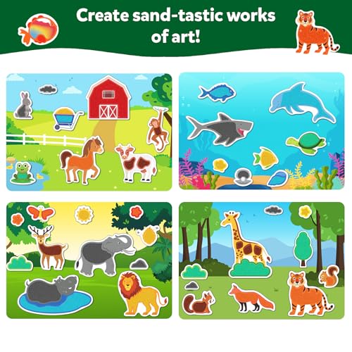 Skillmatics Sand Art Activity - Mess-Controlled DIY Animal Craft Kit with 50+ Colorful Stickers, Creative Arts & Crafts for Kids, Fun Hands-On Activity, Gifts for Ages 4, 5, 6, 7, 8, 9, 10 - Image 7
