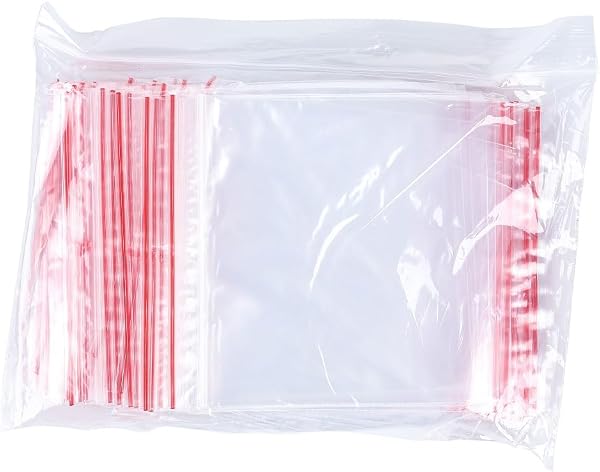 OFFICER PRODUCTS Sacchetto con chiusura a pressione, 8 x 12 cm, 100 pezzi (1 pezzo), trasparente, chiusura con chiusura a pressione, chiusura lampo, sacchetto di polietilene, in pellicola LDPE solida, - 2