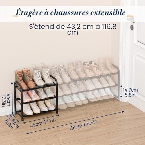 Porte-chaussures extensible ENJOYBASICS pour libérer l'espace au sol de votre entrée - 3