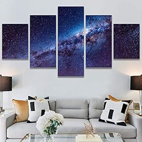 SIGNWIN 5 Panel Canvas Wall Art Aerial Astronomy...