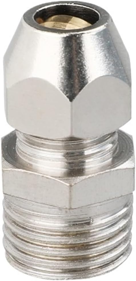 1PC Nickel Plated Brass Compression Tube Pipe Fittings PC Compression Union Connector&Compression Sleeves Ferrules(PC 16mm,3I8) Plumbing Fittings