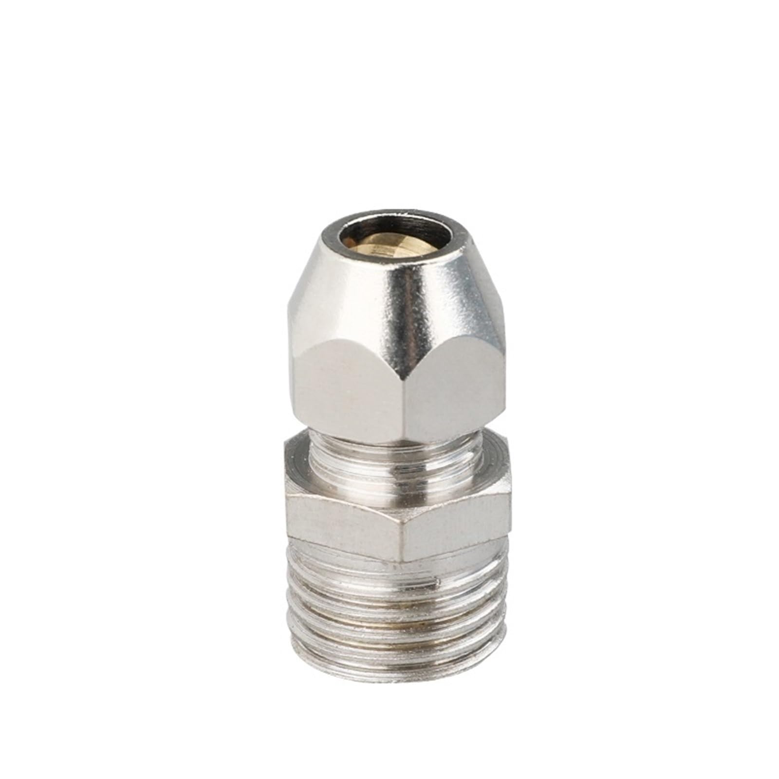 1PC Nickel Plated Brass Compression Tube Pipe Fittings PC Compression Union Connector&Compression Sleeves Ferrules(PC 10mm,3I8)