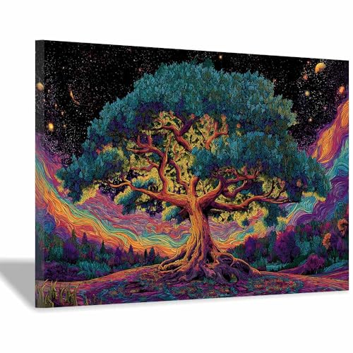 Tableau arbre de vie vert pour habiller un mur vide de bureau