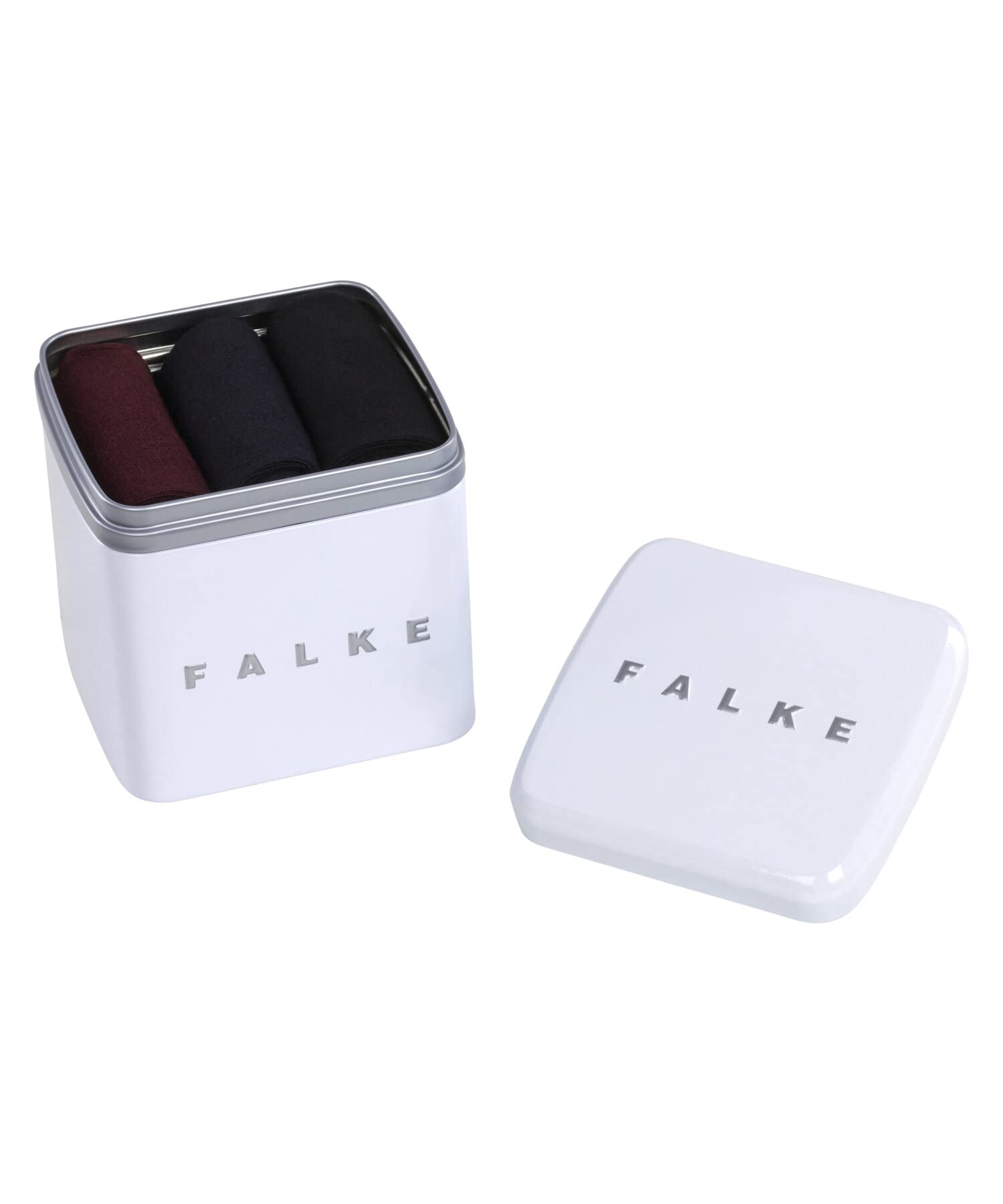 FALKE femme Happy Giftbox Uni 3-Pack chaussettes respirantes coton renforcées douces unies bords roulés non-comprimants sur le mollet adaptées aux diabétiques multipack lot de 3 paires