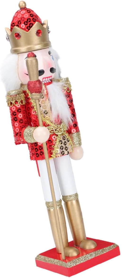 Nutcracker Christmas Figurine Wooden Nutcracker Soldier Decoration Red Painted Xmas Desktop Ornament Holiday Home Decor