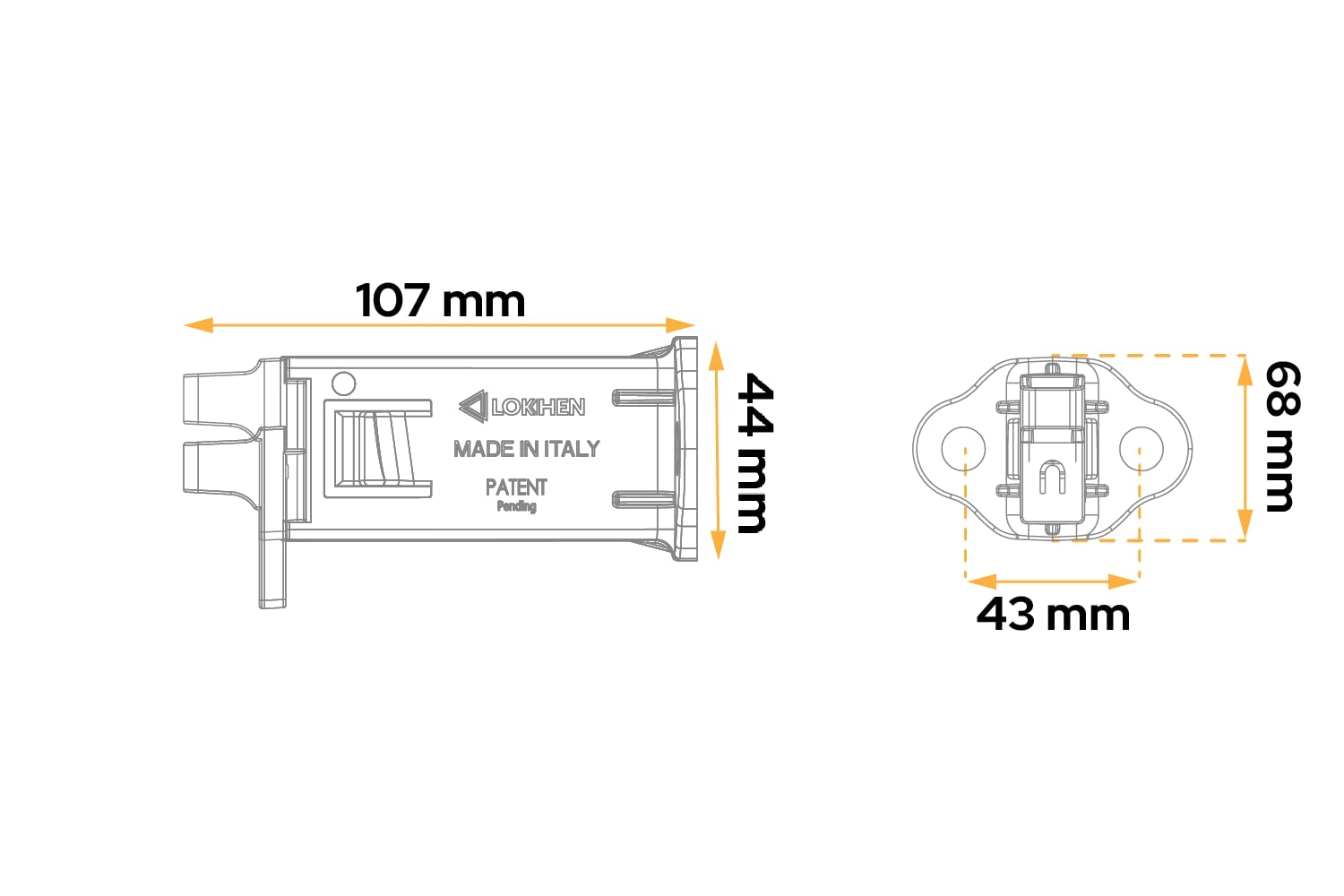 LOKHEN Cale de Roue Pliable ORIGAMY 56 de Hauteur 230 mm avec Support, Sabot de Blocage pour Poids Lourd, Camion et Grande Remorque, Cale de Sécurité