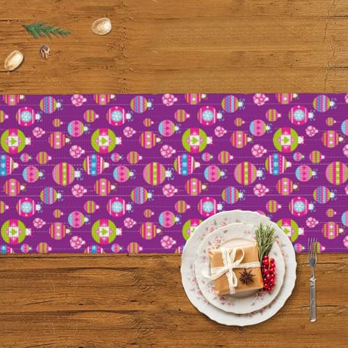 Chemin de table antidérapant à pompons pour protéger et décorer votre buffet - 6