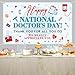 AIBIIN 7x5ft Happy Doctors Day Party Backdrop National Doctors Day Medical Banner Decorations, Thank You Doctors Medical Theme Background Banner Doctors Appreciation Banner Party Decorations