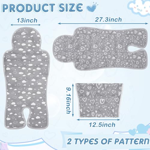 Image of Pinkunn 2 Pcs Gel Car Seat Cooling Pad for Baby Summer Breathable Ice Cushion Multifunctional Ice Stroller Cooler Mat for Stroller Baby Dining Chair Child Safety Seat(Assorted Color,Heart, Cloud)