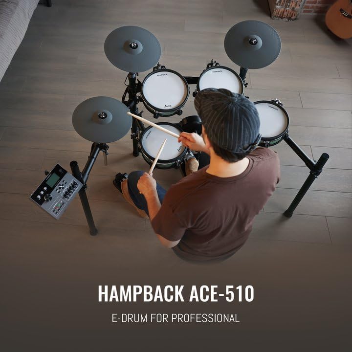 Close-up of HAMPBACK ACE-510 drum pad with double-layer mesh head