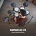 HAMPBACK ACE-510 Electric Drum Set with 10'' Drum Pads, 12'' Full Silicone Cymbals with Choke, Restore Authentic Drum Sound and Percussive Feel, Bluetooth Connection, Suitable for Professional Player