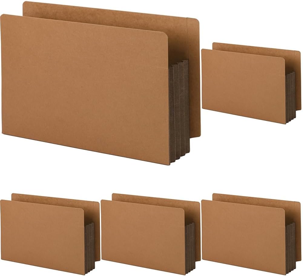 Smead End Tab File Pocket, Reinforced Straight-Cut Tab, 3-1/2" Expansion, Extra Wide Legal Size, Redrope with Dark Brown Gusset, 10 per Box (74681)