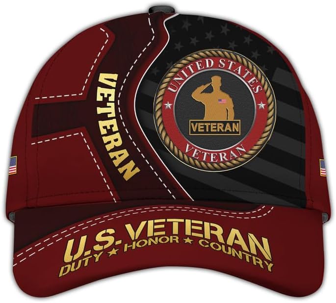 Veteran Hat – Patriotic Baseball Cap, Military Veteran Hat, Adjustable Tactical Cap, Veterans Day Gift, Bald Eagle Design
