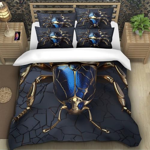 Housse de couette méduses lumineuses 260x220 d'une douceur exceptionnelle en 3D