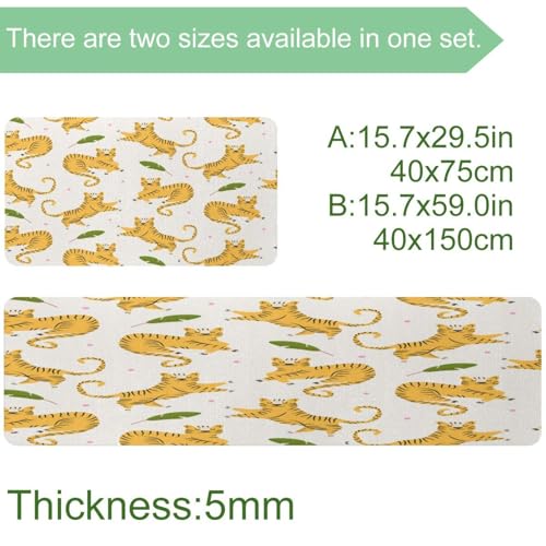 Tapete de cocina de 2 piezas lavable absorbente para cuarto de lavado 4