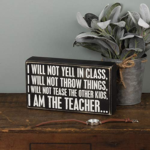 Primitives-by-Kathy-18918-Classic-Box-Sign-8-x-45-Inches-I-Will-Not-Yell-in-Class Primitives by Kathy 18918 Classic Box Sign 8 x 45 Inches I Will Not Yell in Class