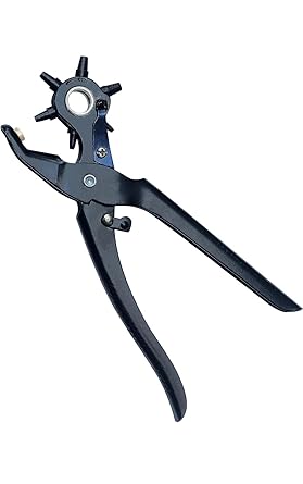 Craftkard Revolving Leather Belt Hole Punch Plier with Multi Tool Manual Belts Puncher Maker Machine Device for Leather Craft Belt,Watch Bands,Bags, Dog Collars, Holes Punching Machine