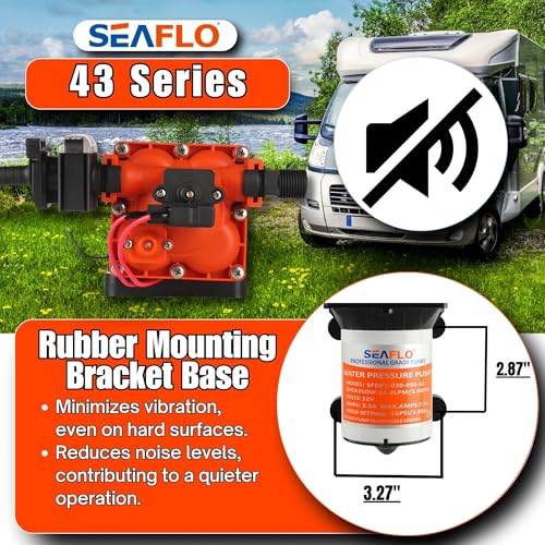 SEAFLO 43-Series Water Pressure Diaphragm Pump - 12V DC, 3.0 GPM, 55 PSI with Adjustable Pressure Switch, Self-Priming, UL & CSA Certified, Quick Attach - For RV, Boat, and Off-Grid Applications thumbnail 7